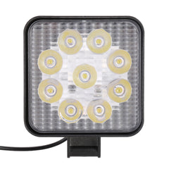 DC 10-30V 27W 2500LM 6000K Waterproof Vehicle Car Boat Marine External Work Lights Emergency Lights 30 Degrees Adjustable Spot Light LED Car Bulbs with 9 Intense Wafer LED Lights, Spot Light+27W