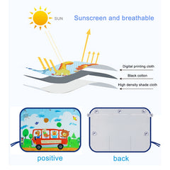 Car Large Rear Window Sunscreen Insulation Window Sunshade Cover, Size: 70*50cm, Spectacle Bear, Snow Bear, Happy Rabbit, Picnic