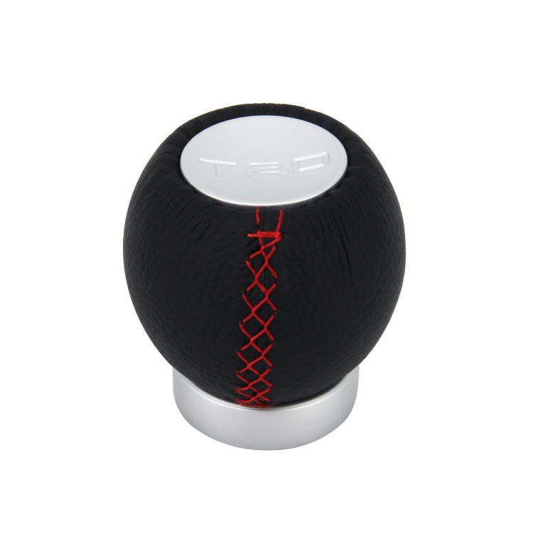 Universal Car Ball Shape Gear Shifter Lever Manual Automatic Black Leather Shift Knob Adapter, No Gear Ssign