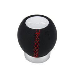 Universal Car Ball Shape Gear Shifter Lever Manual Automatic Black Leather Shift Knob Adapter, No Gear Ssign