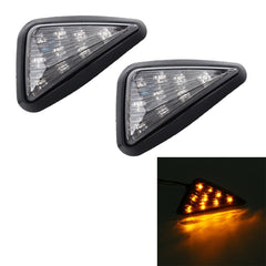 2 PCS Triangle Shape DC 12V Motorcycle 9-LED Yellow Light Turn Signal Indicator Blinker Light, Triangle Shape