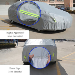 PEVA Anti-Dust Waterproof Sunproof SUV Car Cover with Warning Strips, 207inch (XXL)