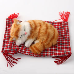 Lovely Simulation Animal Doll Plush Sleeping Cats Toy Cat Mat Doll Decorations Stuffed Toys Car Decoration Crafts, Mat Size: 19*13cm, Cat Size: 14*11cm, CMS4172A, CMS4172B, CMS4172C, CMS4172D