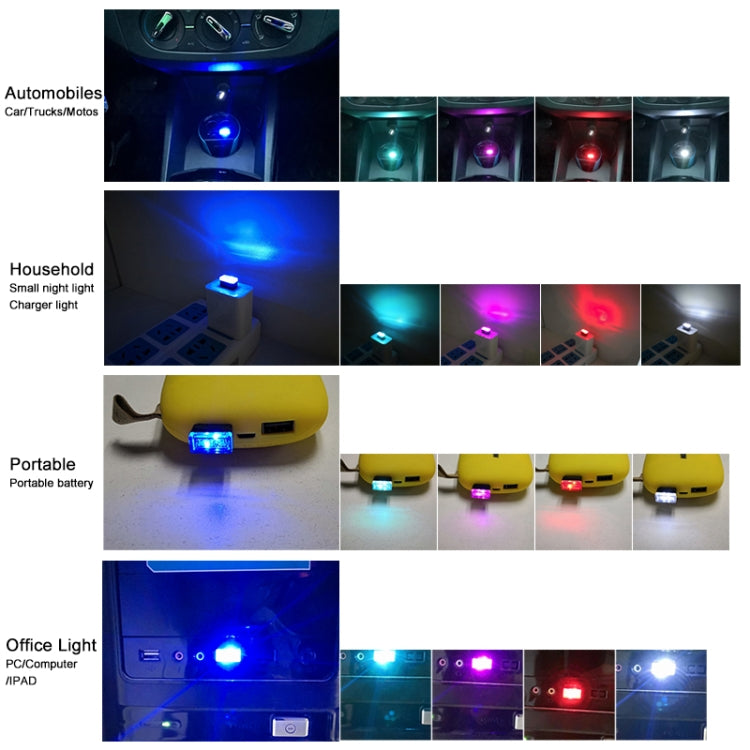 Universal PC Car USB LED Atmosphere Lights Emergency Lighting Decorative Lamp, Blue Light, Pink Light, Green Light, Red Light, Yellow Light, Ice Blue