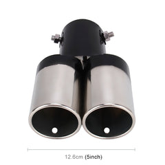 Universal Car Styling Stainless Steel Straight Double Outlets Exhaust Tail Muffler Tip Pipe, Straight Double