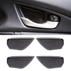 Carbon Fiber Inner Door Handle Bowl Cover Trim Decals Decorative Sticker for Honda Civic 10th Gen, Inner Door Bowl