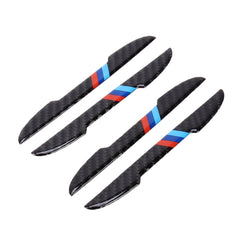 4 in 1 Carbon Fiber Car Auto Side Door Edge Guard Protection Trims Stickers, Blue, Black, Yellow