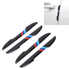 4 in 1 Carbon Fiber Car Auto Side Door Edge Guard Protection Trims Stickers, Blue, Black, Yellow