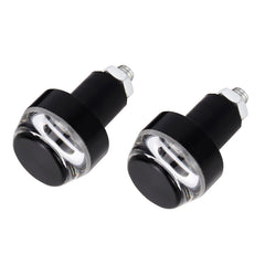 Pair Motorcycle Turn Signal Light Grip Bar Plug Strobe Side Marker End LED Handlebar Lamp, Turn Double Light, Red Light