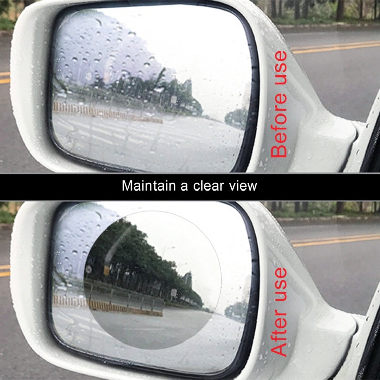 Car Round PET Rearview Mirror Protective Window Clear Anti-fog Waterproof Rain Shield Film, Diameter: 10cm, 10*10cm