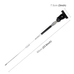 PS-512 Universal Car Decoration Extensile Aerial Glass-mount Cellular Antenna, Length: 60cm Black silver