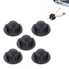 5 PCS Double Hole Cable Clips, Cable Management System and Cord Organizer Solution, 5 PCS Double Cable Clips(Black)