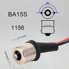 1 Pair 1156 / BA15S Bulb Holder Base Male Socket with Wire, 1156 / BA15S