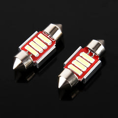 2 PCS 2W 100 LM 6000K 31MM 4 SMD-7020 LEDs Bicuspid Port Decoding Car Dome Lamp LED Reading Light, DC 12V, 31MM