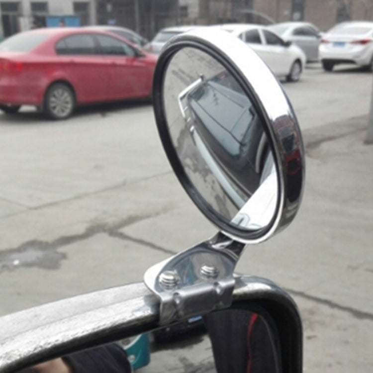 Vehicle Front Blind Area Wide-angle Adjustable Right Side Observation Mirror, Silver Right Side
