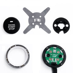 Smart Car Switch Car Engine Start Stop Switch Car Push Start Switch, with RFID Alarm System, Blue Light, Car Switch