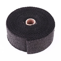 10m Cotton Material Exhaust Wrap Auto Motorcycle Exhaust Heat Shield Wrap Heat Resistant Wrap, Random Color Delivery, 10m Black