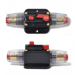 DC 12-24V Car Circuit Breaker Stereo Audio Fuse Holder Insurance 40A Fuse, 40A