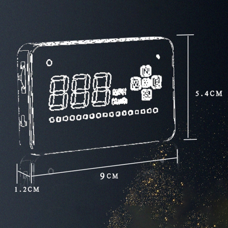 A2 HUD 3.5 inch HD GPS Car Head Up Display, Speed & Over Speed Alarm, Compass, Freely Switch Between Kilometers and Miles, A2
