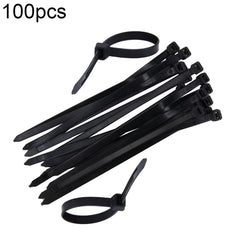 100pcs /Pack 8mm*200mm Nylon Cable Ties, 8mm*200mm Black, 8mm*200mm White