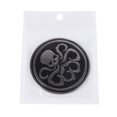 Skull Pattern Circular Shape Shining Metal Car Free Sticker, Skull 4, Circular Skull