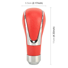 Universal Car PU Leather and Metal Gear Shift Knob Modified Auto Car Transmission Shift Lever Knob, Gear Shift Knob(Red), Shift Knob 2