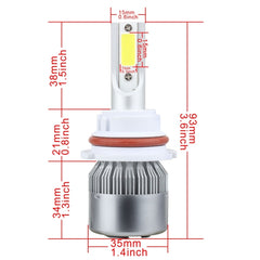 2 PCS 9007 18W 1800 LM 6000K IP68 Casnbus Constant Current Car LED Headlight with 2 COB Lamps, DC 9-36V, 9007