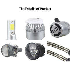 2 PCS 9006 18W 1800 LM 6000K IP68 Casnbus Constant Current Car LED Headlight with 2 COB Lamps, DC 9-36V, 9006