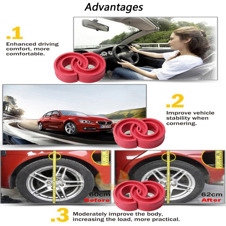 2 PCS Car Auto D Type Shock Absorber Spring Bumper Power Cushion Buffer, Spring Spacing: 22mm, Colloid Height: 43mm(Red), D  Type(Spring Spacing: 22mm, Height: 43mm)