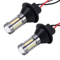 2PCS 1156/Ba15s 5W 300LM 66LEDs SMD-4014 Car Tail Bulb Turn Signal Auto Reverse Lamp Daytime Turn Running Light Car Source (White Light+ Yellow Light),Cable Lenght:1 m, 1156/Ba15s 5W