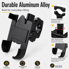 Motorcycle Handlebar Aluminum Alloy Phone Bracket, Suitable for 60-100mm Device, Handlebar Bracket for 60-100mm