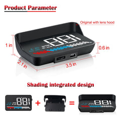 M7 3.5 inch Universal Car OBD2 + GPS HUD Vehicle-mounted Head Up Display Fuel Consumption, M7