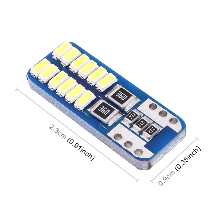 2 PCS T10 / W5W / 168 / 194 DC12V 1.4W 6000K 90LM 12LEDs SMD-3014 Car Reading Lamp Clearance Light, with Decoder, T10 / W5W / 168 / 194(90LM)