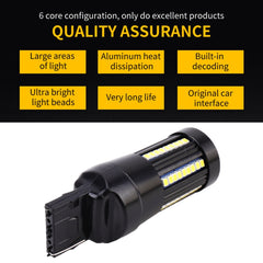 2 PCS T20 / 7440 DC9-16V / 8.2W / 6000K / 655LM Car Auto Reversing Lights / Turn Light 66LEDs SMD-2016 Lamps, 7440
