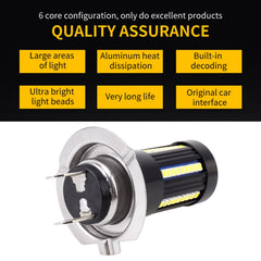 2 PCS H7 DC9-16V / 8.2W / 6000K / 655LM Car Auto Fog Light 66LEDs SMD-2016 Lamps, H7