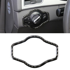 Car Carbon Fiber Headlight Switch Button Decorative Sticker for Audi A4L / A5 / Q5 2009-2016, Headlight Switch Button