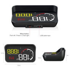 M10 3.5 inch Universal Car OBD2 HUD Vehicle-mounted Head Up Display, M10(Yellow), M10(Blue)