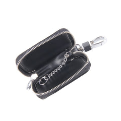Universal Leather Flash Powder Texture Waist Hanging Zipper Wallets Key Holder Bag (No Include Key), Flash Powder Texture Black