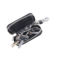 Universal Leather Flash Powder Texture Waist Hanging Zipper Wallets Key Holder Bag (No Include Key), Flash Powder Texture Black