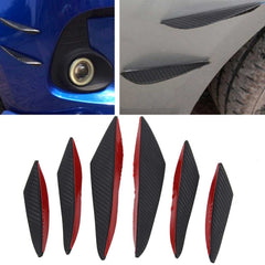6 PCS Universal Carbon Fiber Style Car Front Bumper Body Spoiler Lip Splitter Protector Bar Strip Guard Sticker, Bar Strip Guard Sticker