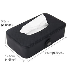 Universal Car Facial Tissue Box Case Holder Tissue Box Fashion and Simple Paper Napkin Bag with Napkin, With Napkin (Black), With Napkin (Khaki), With Napkin (Brown)