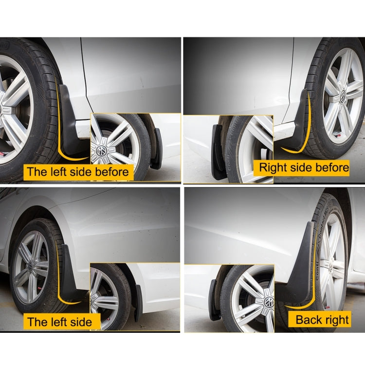 4 PCS Car Auto Semi-Rigid PVC Splash Flaps Mudguards Fender Guard for Audi A4L 2016 Version, For 2016 A4L