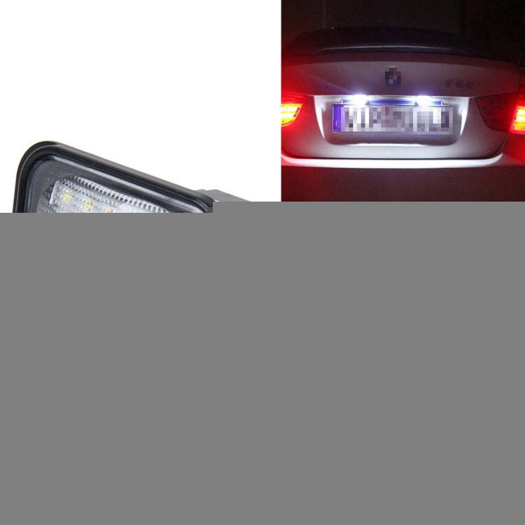 2 PCS License Plate Light with 18  SMD-3528 Lamps for Mercedes-Benz  W203 4D ,2W 120LM 6000K, DC12V,with Canbus (White Light), For Benz W203 4D