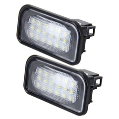 2 PCS License Plate Light with 18  SMD-3528 Lamps for Mercedes-Benz  W203 4D ,2W 120LM 6000K, DC12V,with Canbus (White Light), For Benz W203 4D