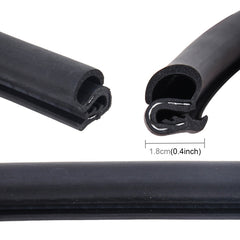 80cm B Shape Car Decorative Strip Rubber Chrome Decoration Strip Door Seal Window Seal, 80cm B Shape