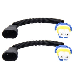 2 PCS 9006 Car HID Xenon Headlight Male to Female Conversion Cable with Ceramic Adapter Socket, 9006