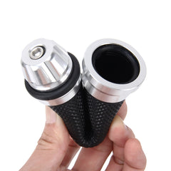 2 PCS Motorcycle Net Texture Metal Left Handle Bar Grips with Rubber Cover for Yamaha, Left Yamaha