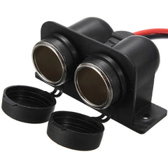 Car Motorcycle ABS Dual Port Cigar Socket Adaptor, Dual Port