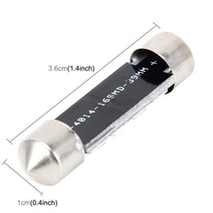 2 PCS 2W 100 LM 6000K 36MM Bicuspid Port Car Dome Lamp LED Reading Light with 16 SMD-4014 LED Lamps, DC 12V, 36MM