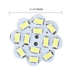 2 PCS 3W 200 LM 6000K Flower Shape Car Auto Interior Doom Reading Light with 12 SMD-5630 LED Lamps Bicuspid and T10 Adapter Cable, DC 12V, Flower Shape Reading Light